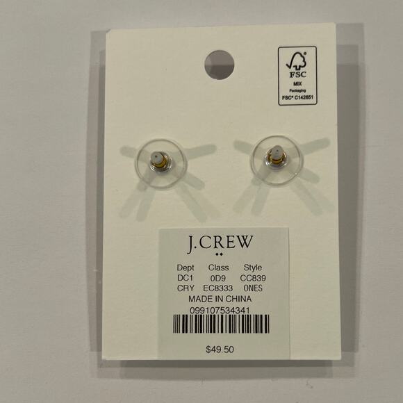 NWT J. Crew Crystal Leaf Statement Earrings - Picture 4 of 4